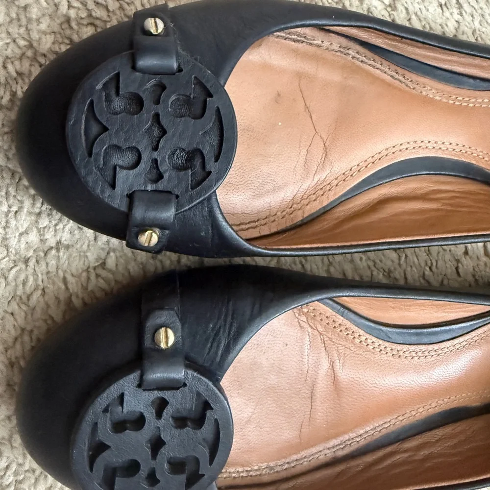 Tory Burch Miller Black Leather Flats - Picture 5 of 8
